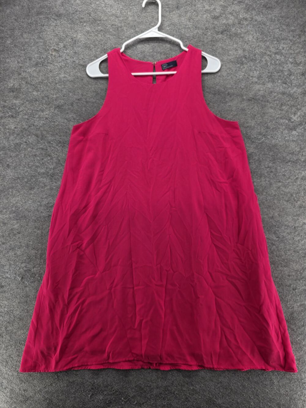 Gap Dress Womens L Pink Trapeze & Swing Tank Knee Length Woven Lined Sleeveless
